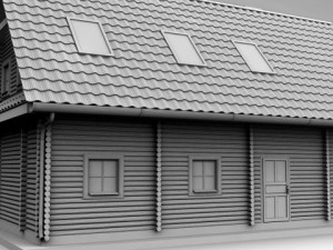 wooden house high poly Modèle 3D