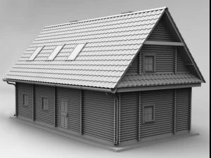 wooden house high poly 3D Model