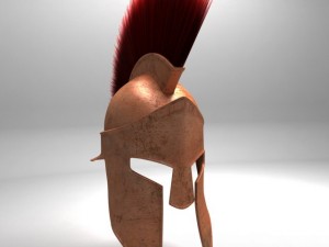 spartan helmet hairfur 3D Model