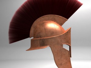 spartan helmet hairfur 3D Model