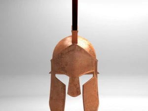 spartan helmet hairfur 3D Model