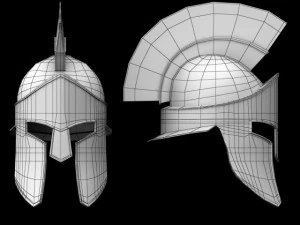 spartan helmet hairfur 3D Model