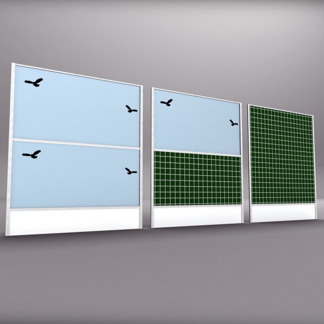 checker noise barrier 3D Модель .c4d .max .obj .3ds .fbx .stl .blend 