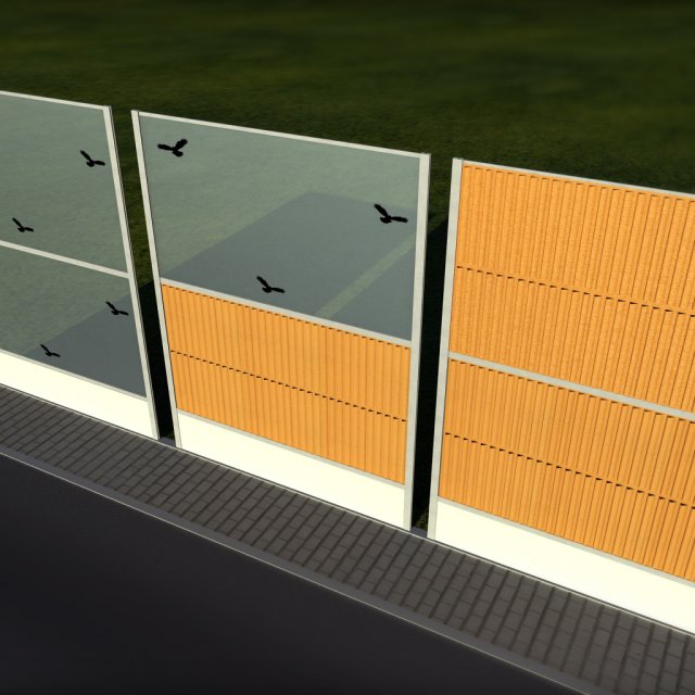 noise barrier 3D Модель .c4d .max .obj .3ds .fbx .stl .blend 