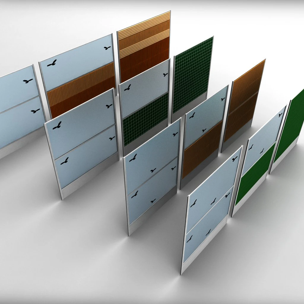 noise barrier set 3D Model .c4d .max .obj .3ds .fbx .stl .blend 