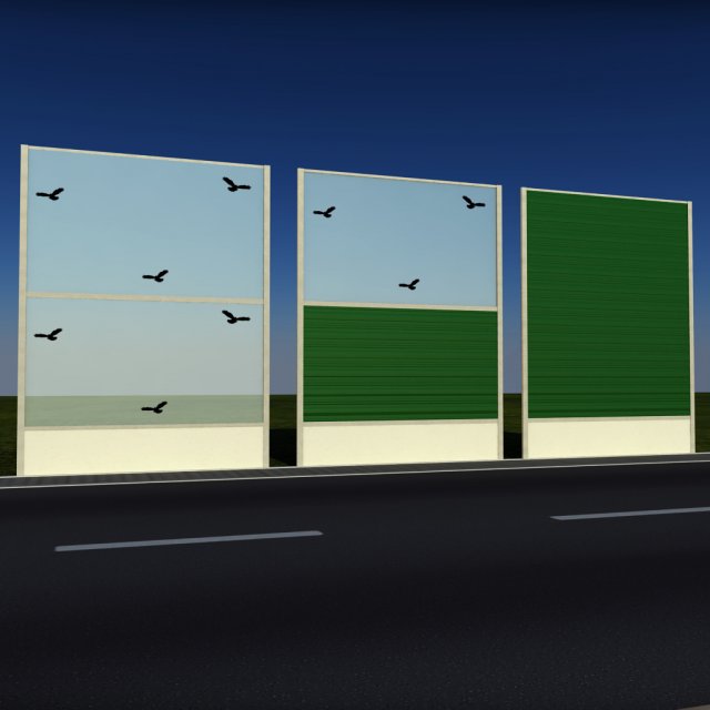 plastic noise barrier Model 3D .c4d .max .obj .3ds .fbx .stl .blend 