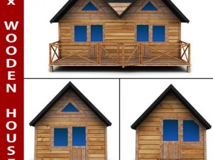wooden houses pack 3D Model