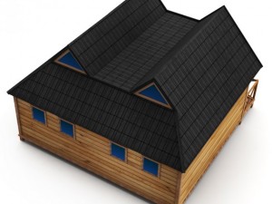 wooden house large 3D मॉडल