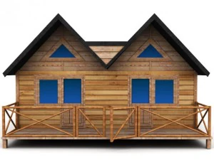 wooden house large 3D Model