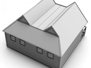 wooden house large 3D मॉडल