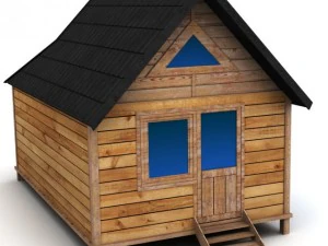 casa in legno media Modello 3D