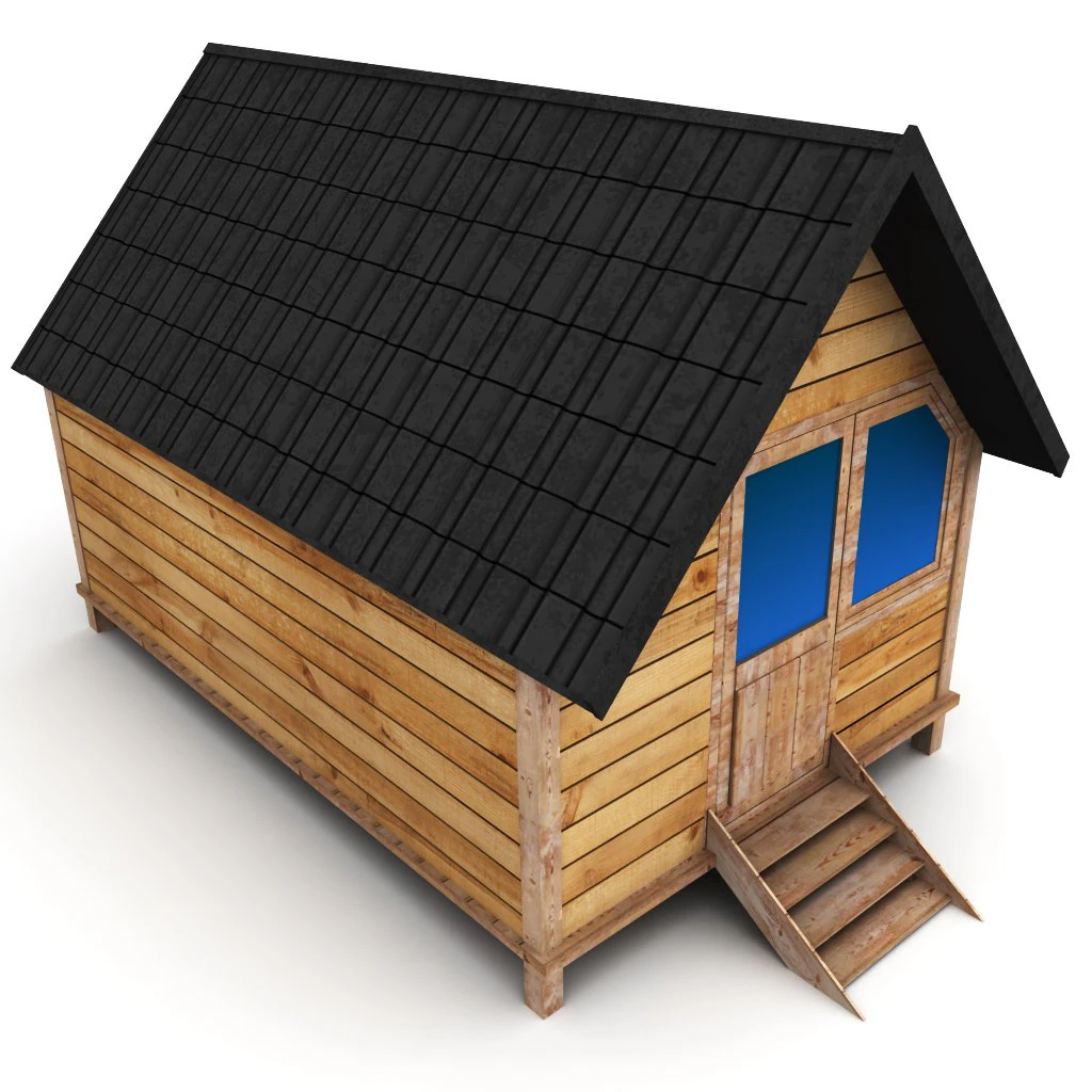 wooden house small 3D Model .c4d .max .obj .3ds .fbx .stl .blend