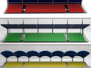 Pacchetto tribune con posti a sedere nello stadio Modello 3D