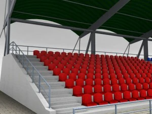 stadium seating tribune pack 3D Model