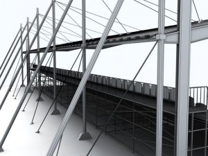 stadium seating tribune pack 3D Model