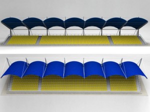 stadium seating tribune pack 3D Model