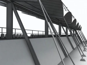 stadium seating tribune pack 3D Model
