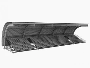 stadium seating tribune pack 3D Model