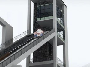 Ski jumping hill high detail 3D Model