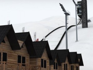Ski jumping hill high detail 3D-Modell