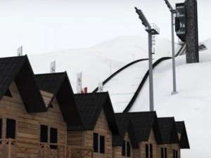 Ski jumping hill high detail 3D Model