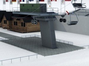 Ski jumping hill high detail 3D-Modell