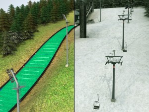Ski jumping hill high detail 3D-Modell