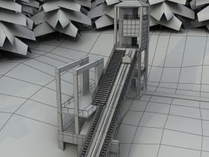 Ski jumping hill high detail 3D-Modell