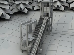 Ski jumping hill high detail 3D Model