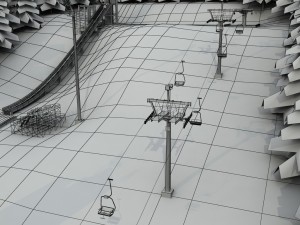 Ski jumping hill high detail 3D-Modell