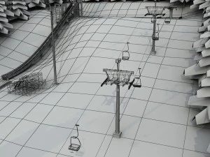 Ski jumping hill high detail 3D Model