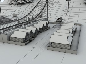 Ski jumping hill high detail 3D-Modell