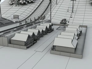 Ski jumping hill high detail 3D Model