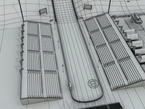 Ski jumping hill high detail 3D Model