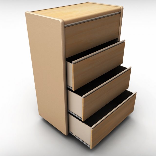 chest of drawers 3D Model .c4d .max .obj .3ds .fbx .stl .blend