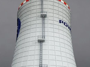 cooling tower power plant with interior 3D Model