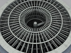 cooling tower power plant with interior 3Dモデル
