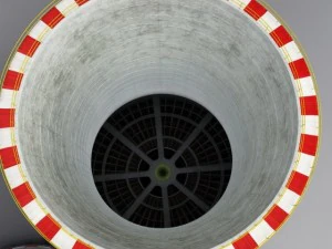 cooling tower power plant with interior 3D Model