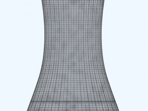 cooling tower power plant with interior 3Dモデル