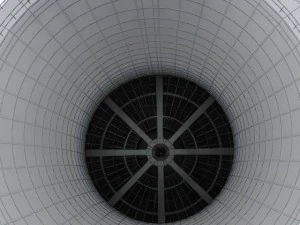 cooling tower power plant with interior 3D Model