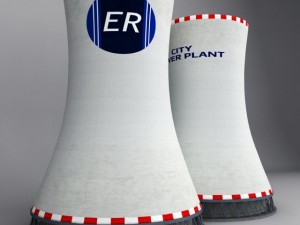 cooling tower power plant low Modelo 3D