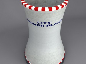 cooling tower power plant low Modelo 3D