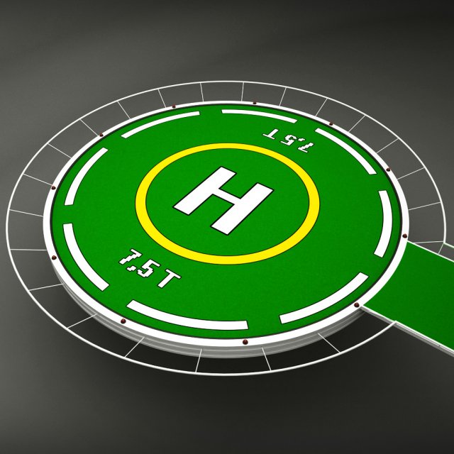 helipad rounded 3Dモデル .c4d .max .obj .3ds .fbx .stl .blend 