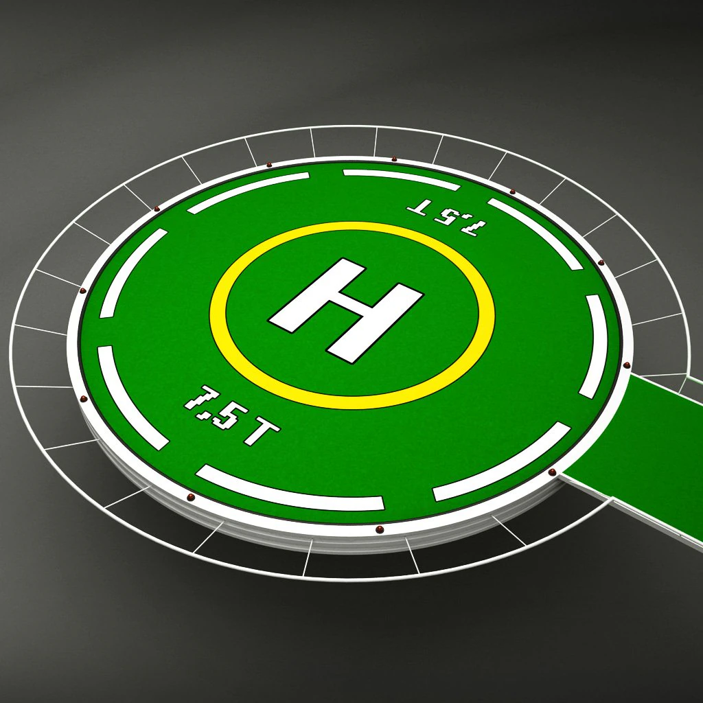 helipad rounded 3D Model .c4d .max .obj .3ds .fbx .stl .blend 