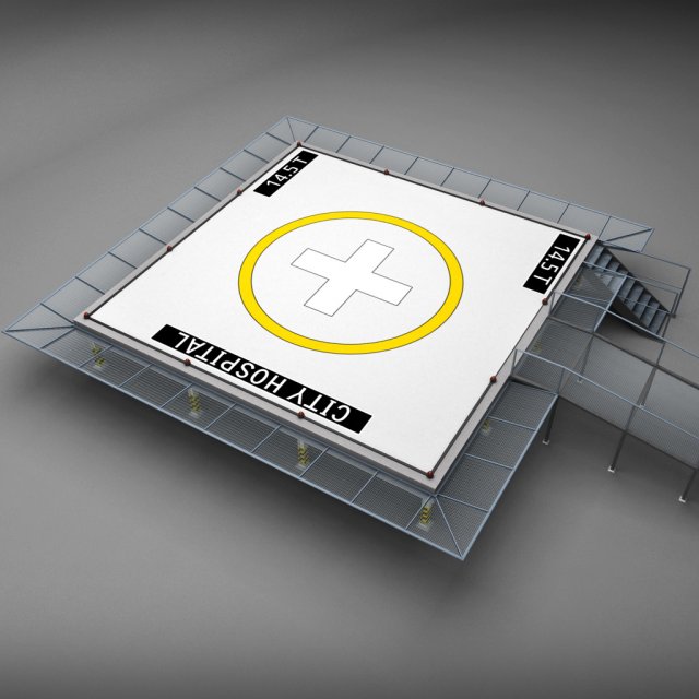 helipad square Modelo 3D .c4d .max .obj .3ds .fbx .stl .blend 