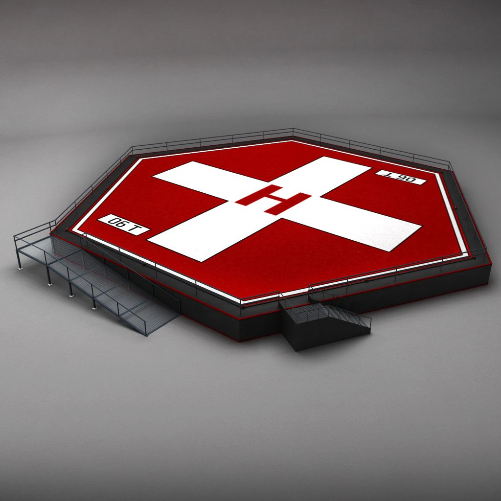helipad hexagon 3D Model .c4d .max .obj .3ds .fbx .stl .blend