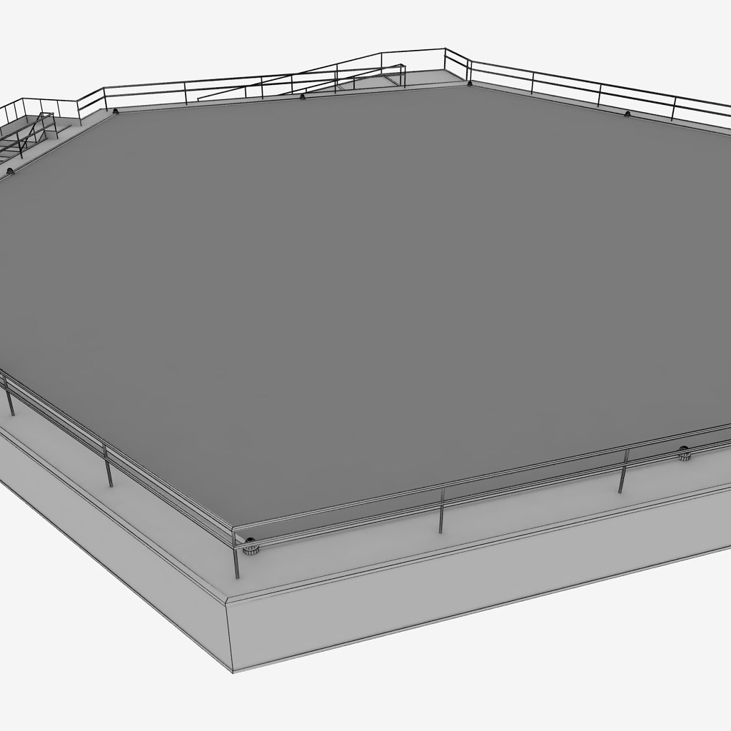 Helipad hexagon 3D Model in Helicopter 3DExport