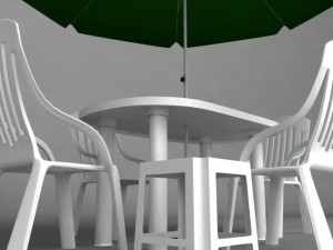 garden plastic furniture set Modelo 3D