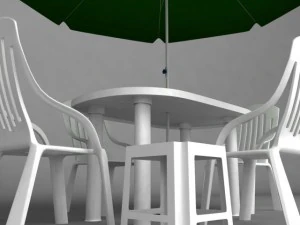 garden plastic furniture set 3D Model