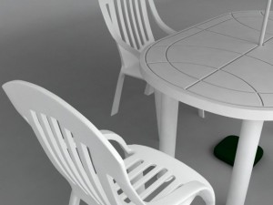 garden plastic furniture set Modelo 3D